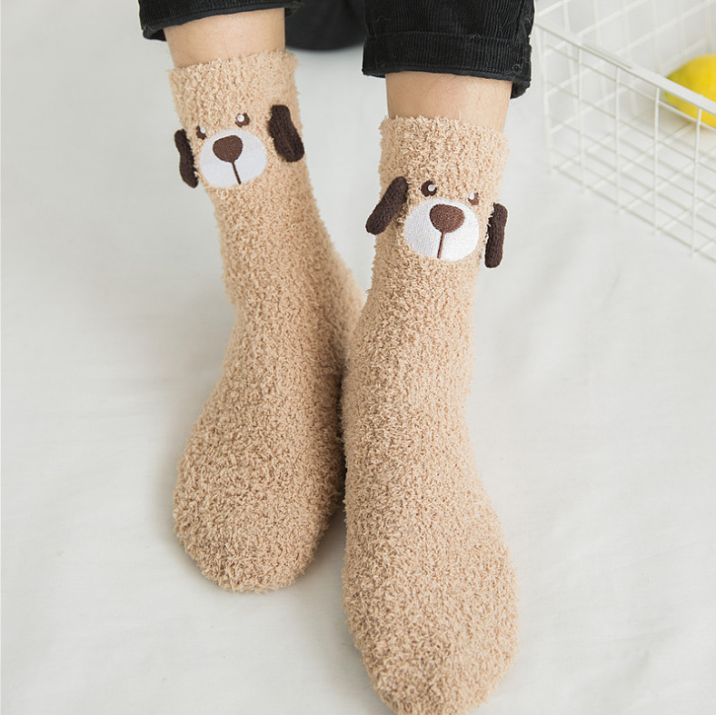 Coral Fleece Men's Socks Autumn and Winter Home Air Conditioner Floor Socks Lovers' Socks Sleep Extra Thick Thermal Socks Wholesale