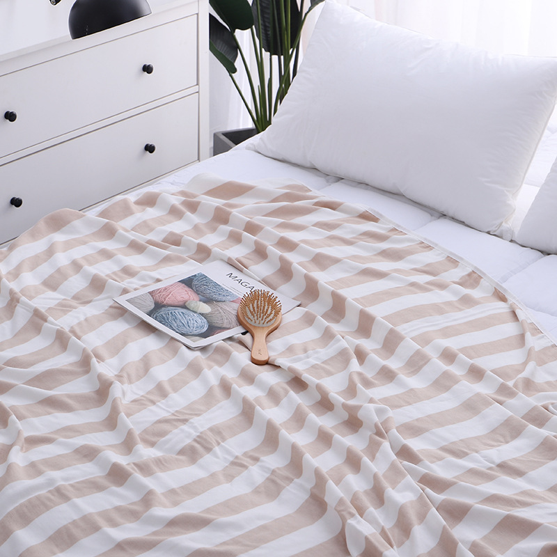 厂家批发竹纤维冷感毯单双人空调被印花夏凉被毛巾被休闲盖毯外贸