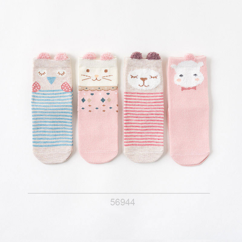 Xinjielai Children's Socks Gift Box Children Cartoon Animal Boxed Baby Cotton Mid-Calf Length Socks Wholesale