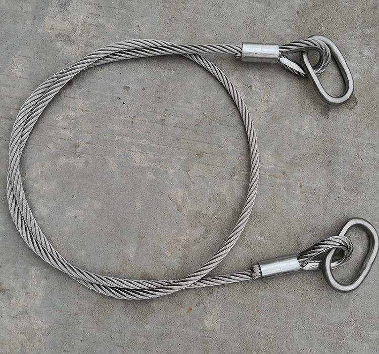 勇瑞2mm-16mm 镀锌不锈钢钢丝绳索具 压制铝套 鸡心环保护