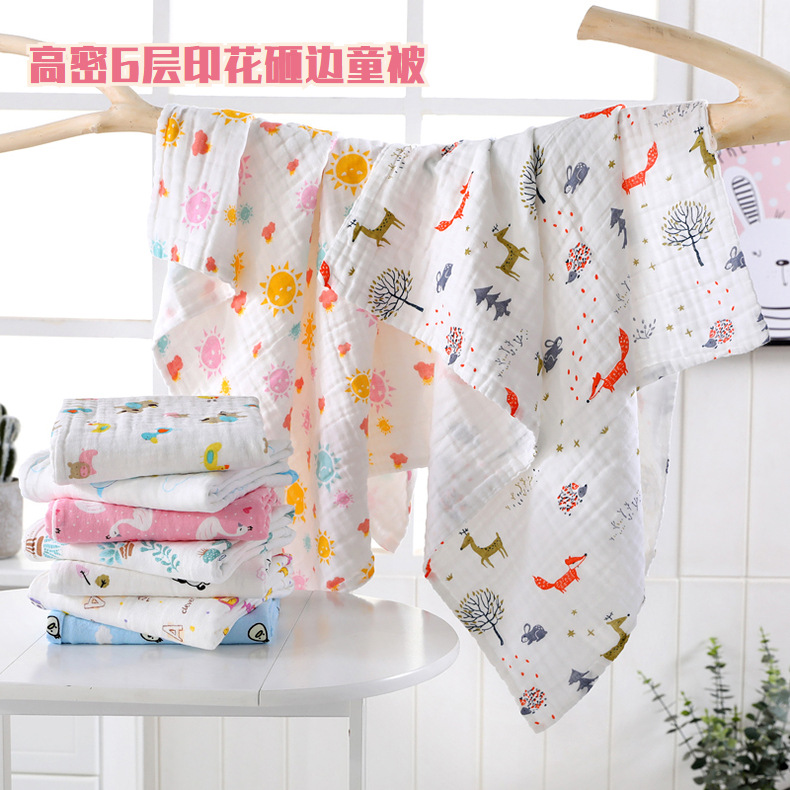 baby children‘s bath towel cotton gauze 110*110 children‘s quilts baby bath towel soft absorbent hug blanket