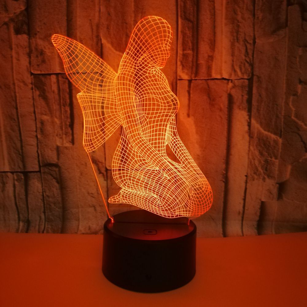 新款七彩3d灯 usb led视觉立体灯触摸开关3d小夜灯天使人物定制