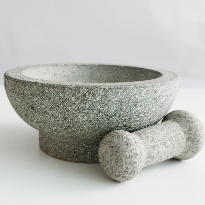 龙胜现货天然大理石花岗岩捣蒜器家用厨房擂钵研磨器捣药碗