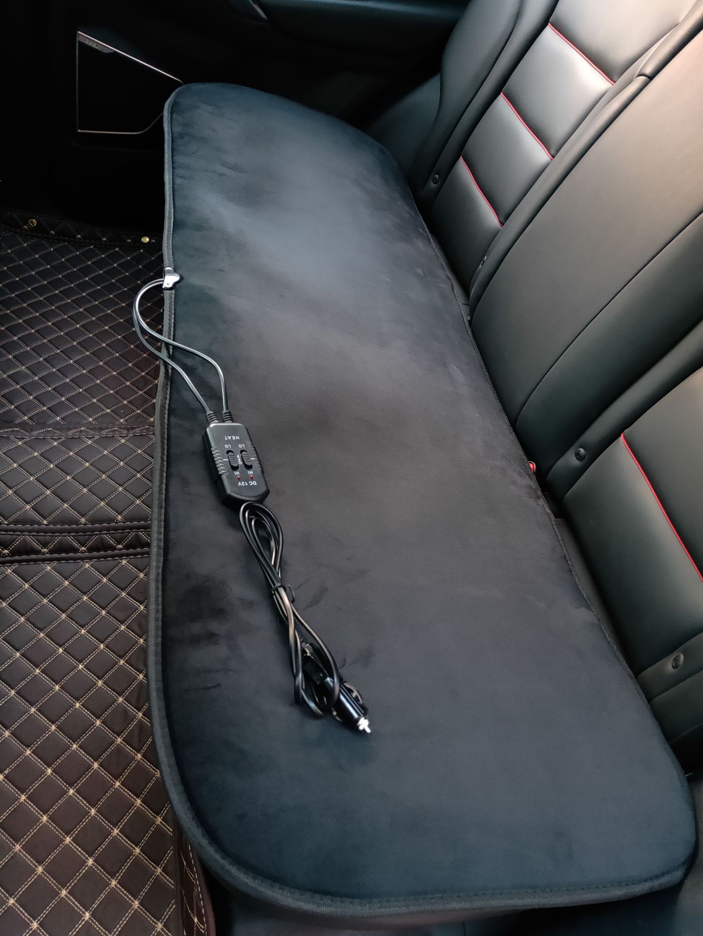 汽车加热坐垫后排绒面垫 12v双开关发热垫