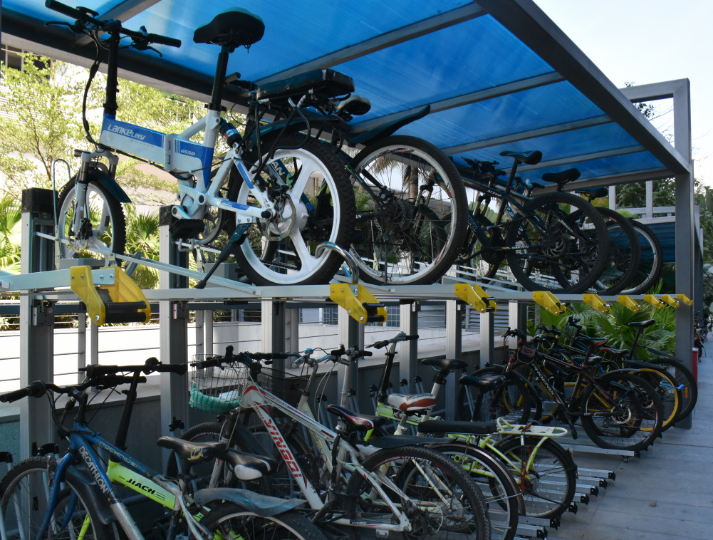 停车架,自行车停放,双层自行车停车架,智能立体停车位