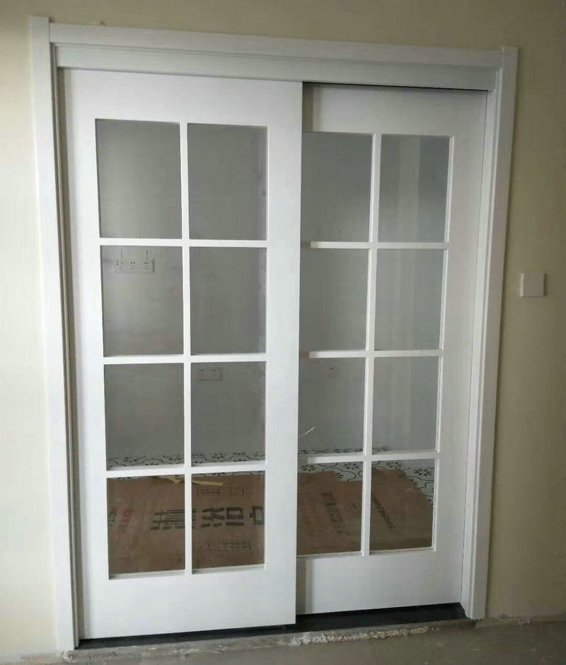 简约风格烤漆吊滑门 厨房玻璃推拉木门 书房实木烤漆门