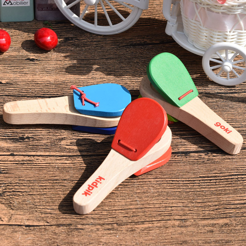 orff musical instrument children‘s long handle soundboard ringing german goki children‘s percussion instrument hand clapper toy wholesale