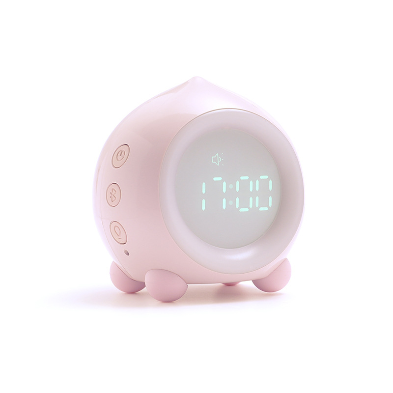 New Peach Fun Smart Alarm Clock Creative Multi-Function Bluetooth Speaker Student Digital Clock Children Sleep Small Night Lamp