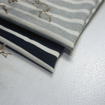 厂家直销 绍兴柯桥 30/2全棉色织条汗布  针织女装服装时尚面料