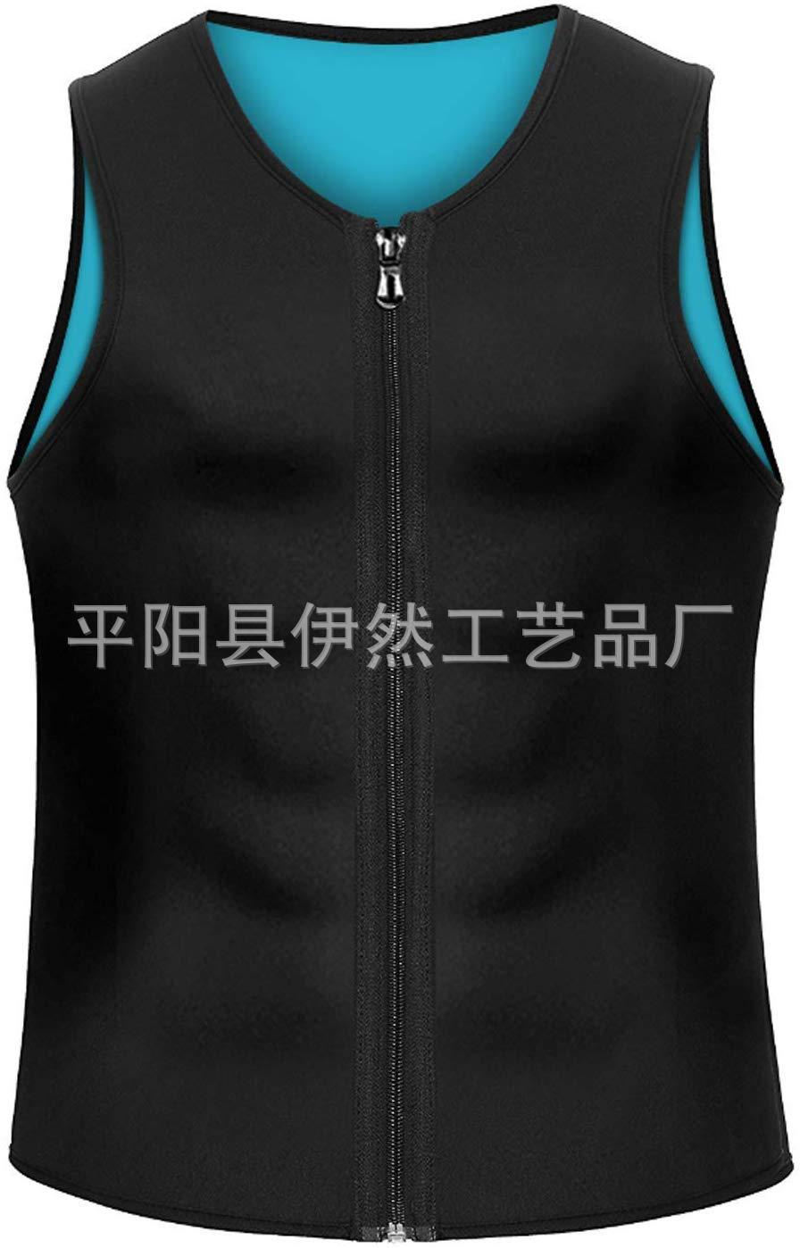 European and American Large Size Belly and Waist Shaping Men's Zipper Vest Corset Burst into Sweat Workout Clothes Neoprene Corset