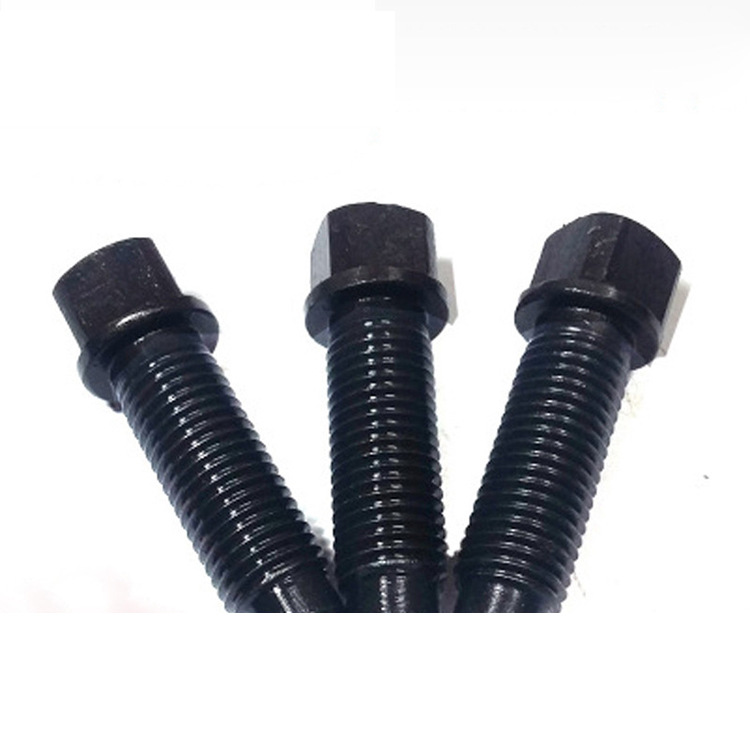 88级发黑gb83四方头带垫凸端紧定螺丝方头带垫凸尾螺钉m12m16m20