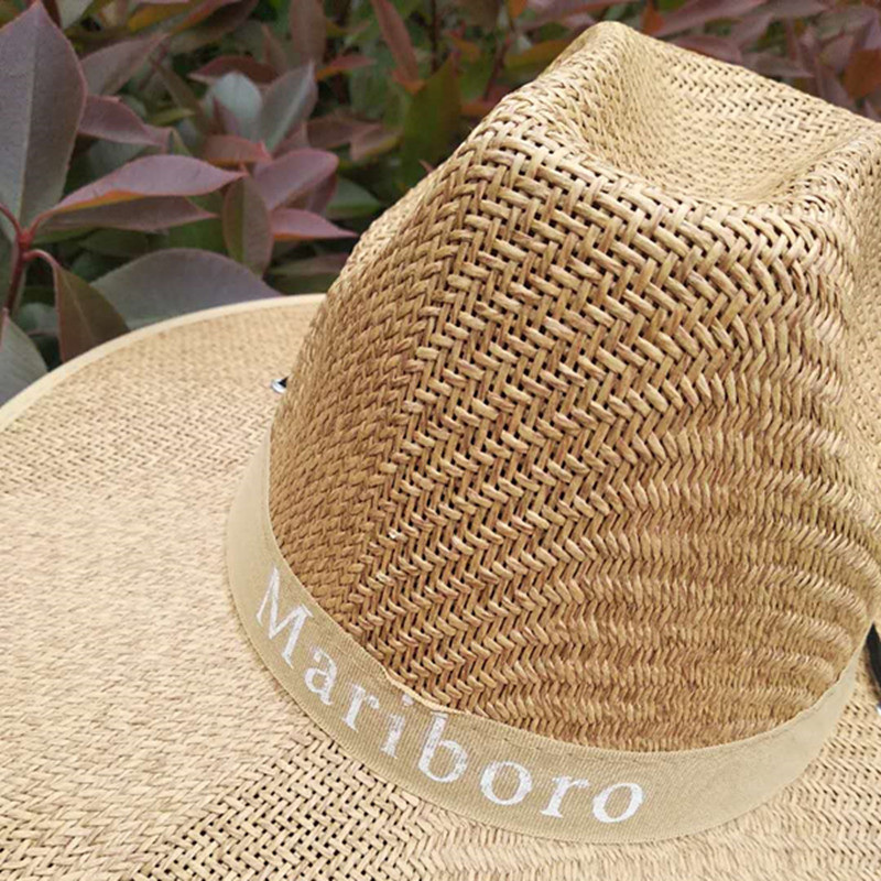 夏季新款男士帽子白色男女士草帽沙滩遮阳防晒帽包边漂白麦秸帽