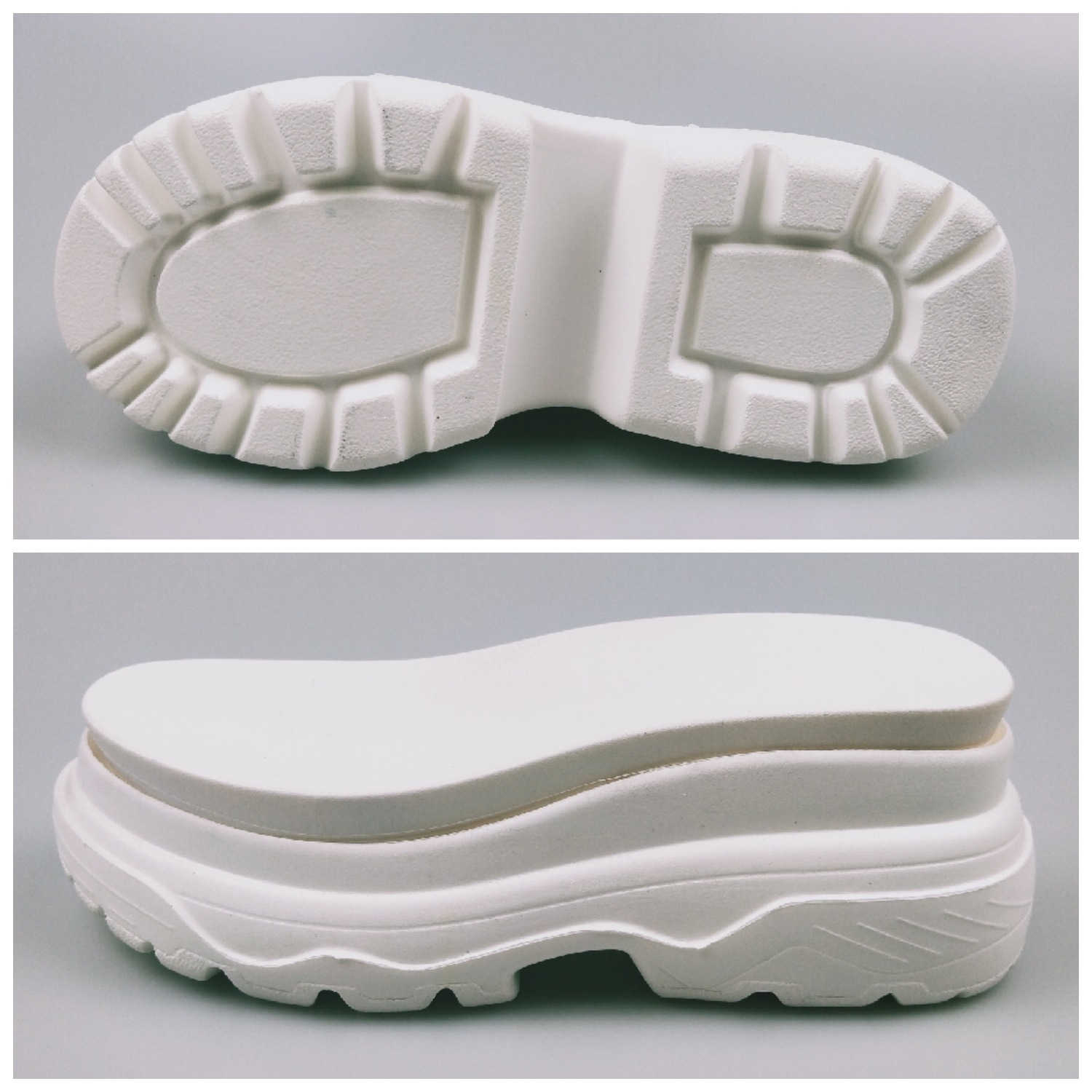 厂家直销pu增高凉鞋底 pu双层松糕厚鞋底 耐磨防滑鞋底批发