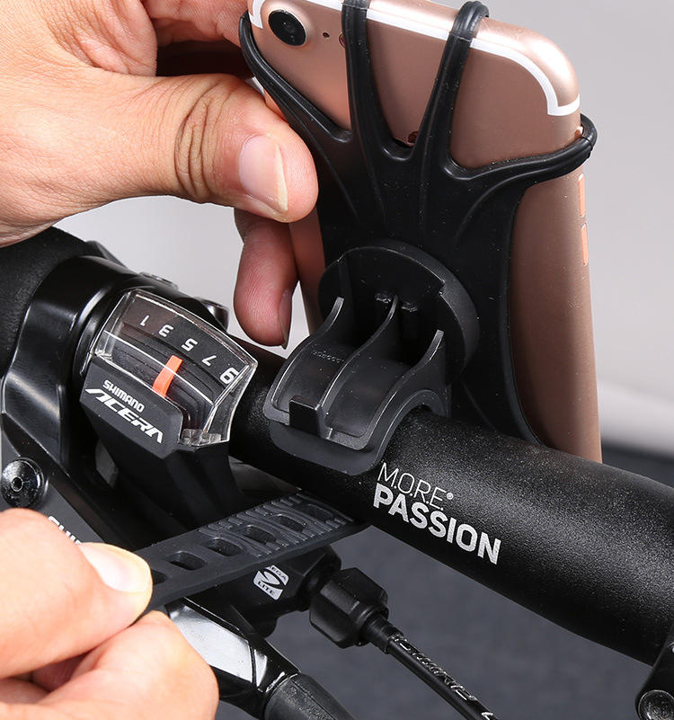 现货硅胶自行车手机支架 自行车导航手机夹 山地越野车手机支架