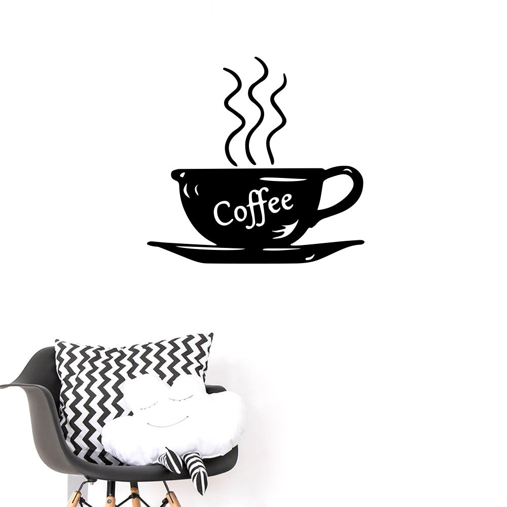 mu3833咖啡杯coffee杯子咖啡店玻璃橱窗装饰贴纸批发外贸创意贴