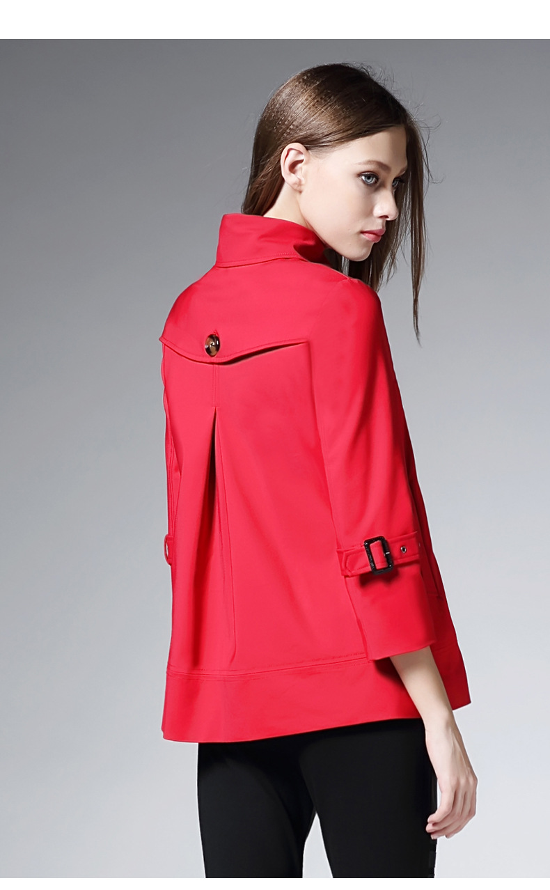 红色风衣女中长款2020秋装新款气质宽松韩版显瘦大码胖mm外套批发
