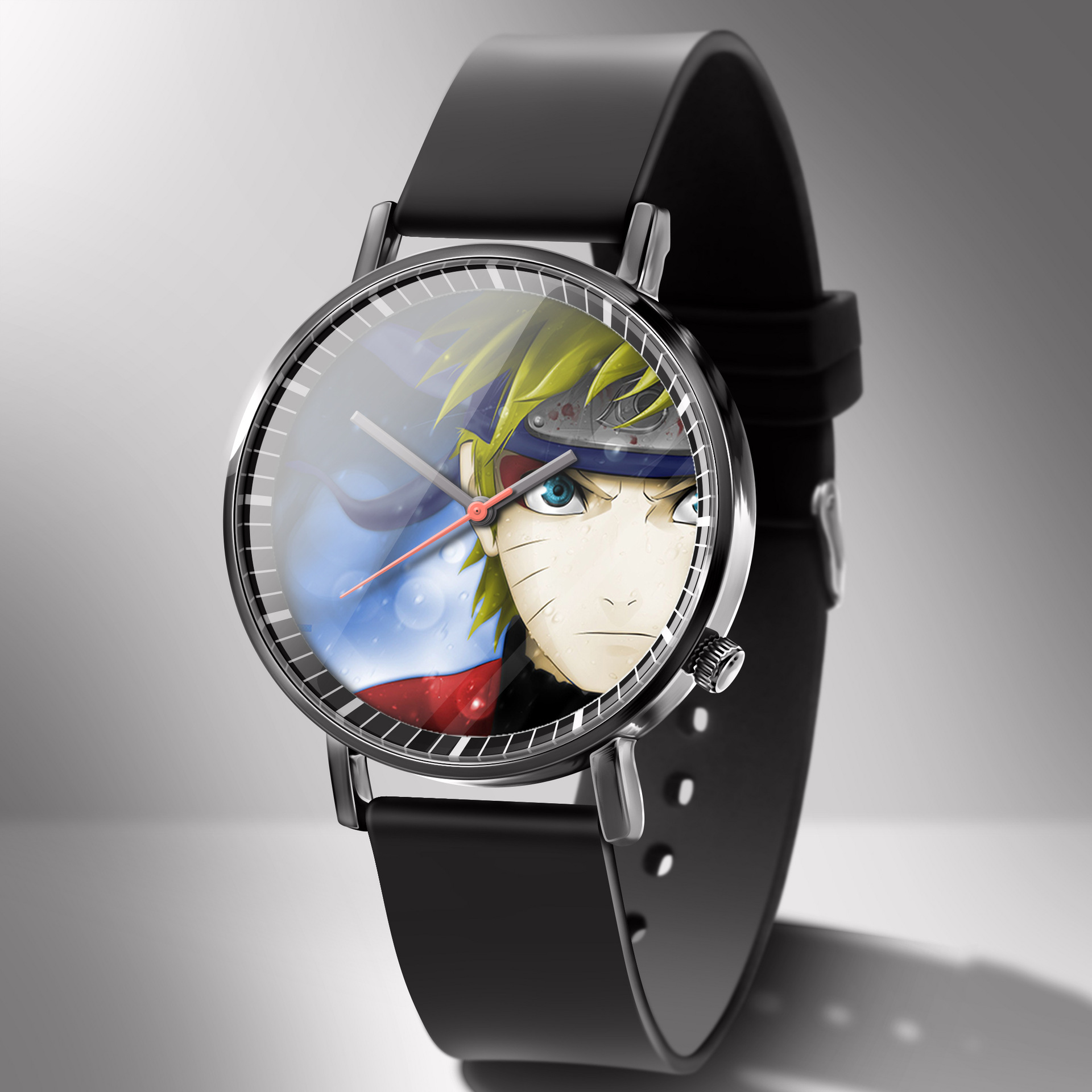 火影忍者动漫周边鸣人宇智波鼬佐助卡卡西写轮眼学生潮流石英手表
