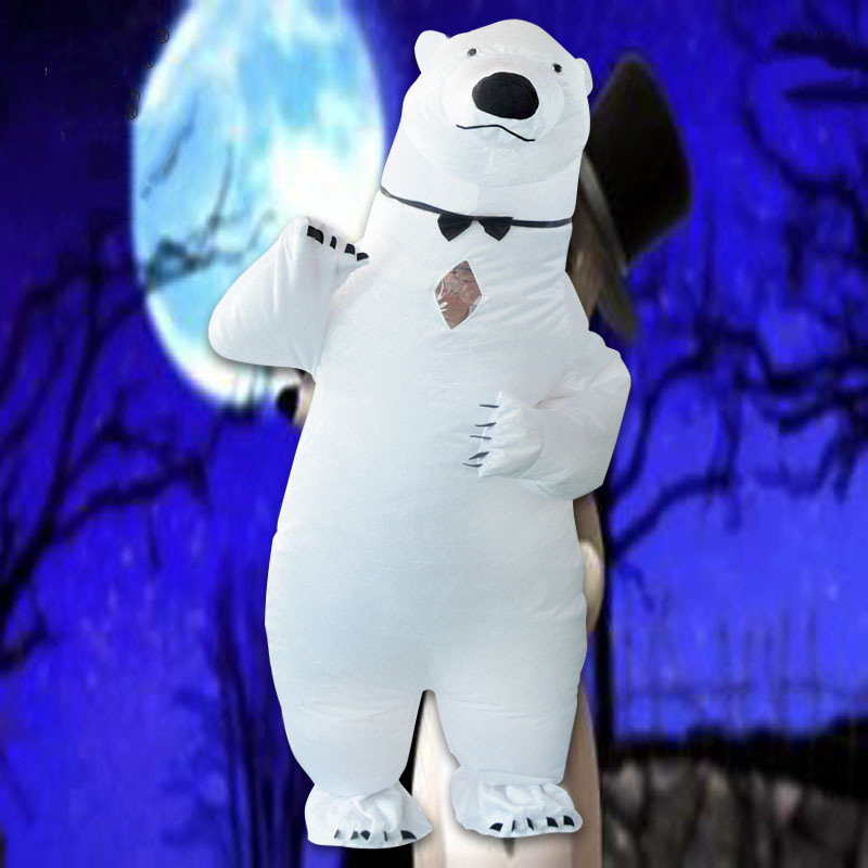 充气北极熊服装万圣节化装连衣cosplay全身连身衣成人白色连身衣