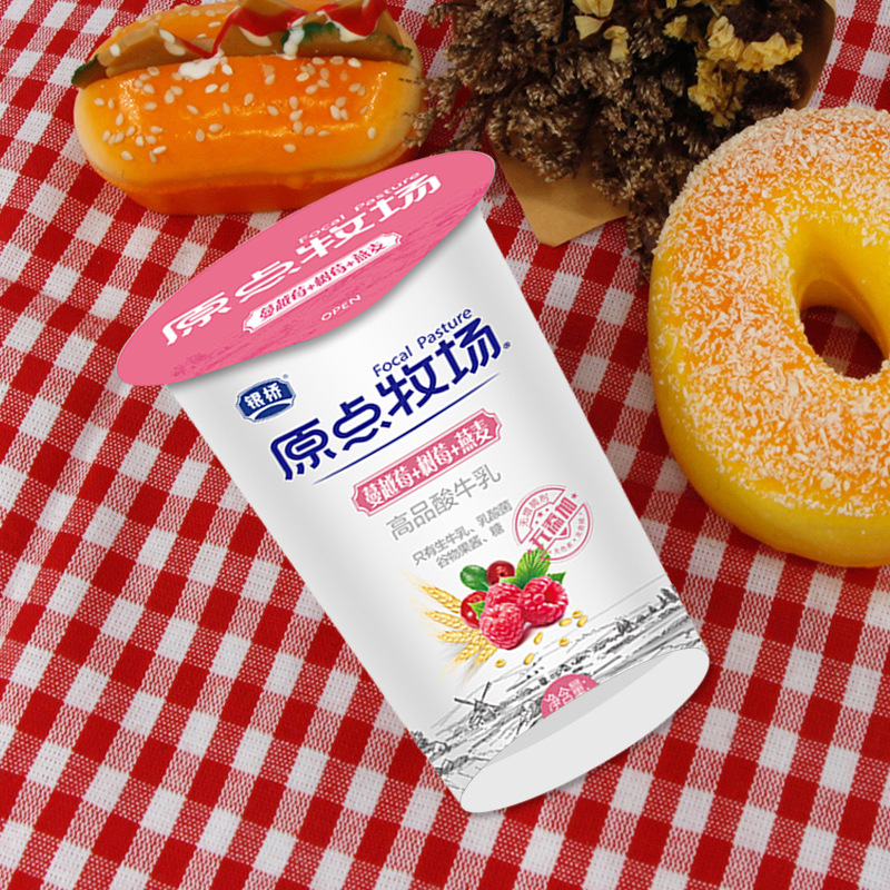 银桥益生菌发酵酸奶蔓越莓风味奶160g*12牛奶整箱批发