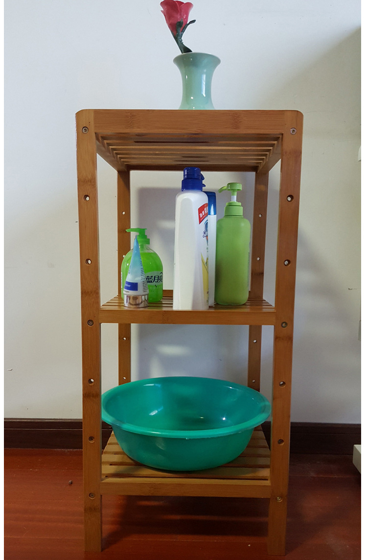 浴室置物架卫生间脸盆架转角落地实木三角架子洗手间厕所收纳层架
