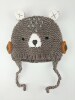 2020 Autumn and winter children baby Boy girl Earmuff Little Bear double-deck Cartoon manual Knitted hat Wool cap 2020 Autumn and winter children baby Boy girl Earmuff Little Bear double-deck Cartoon manual Knitted hat Wool cap
