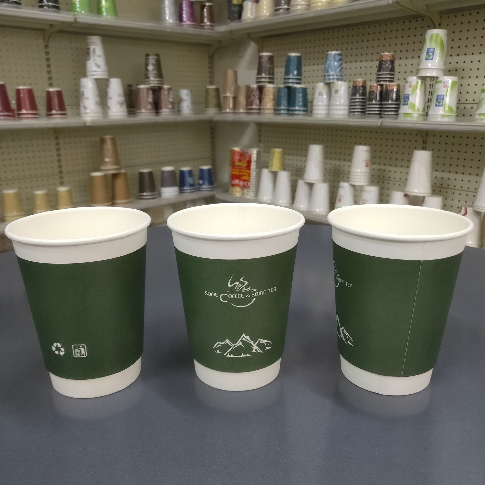 好源纸杯中空双层纸杯一次性热饮杯加厚隔热 工厂直销 可来图定制