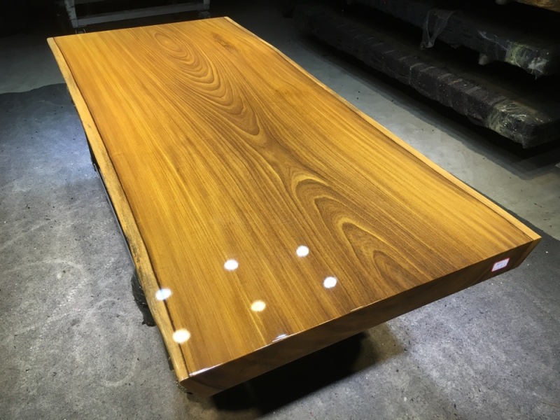 柚木实木大板成品现货192-85-86-8自然边中式办公桌茶桌原木茶台