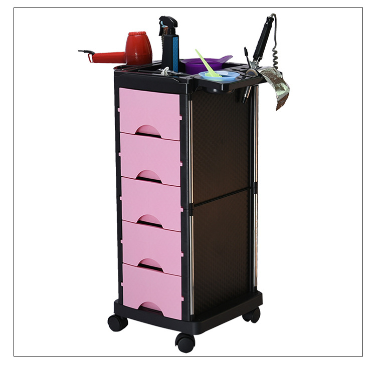 美容美发工具车黑色工具车折叠发廊置物工具车理发店手推车批发