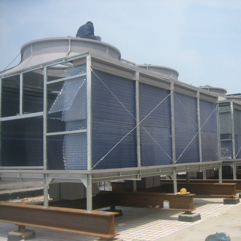 供应玻璃钢方形横流低噪音冷却水塔rt300sb横流式中央空调凉水塔