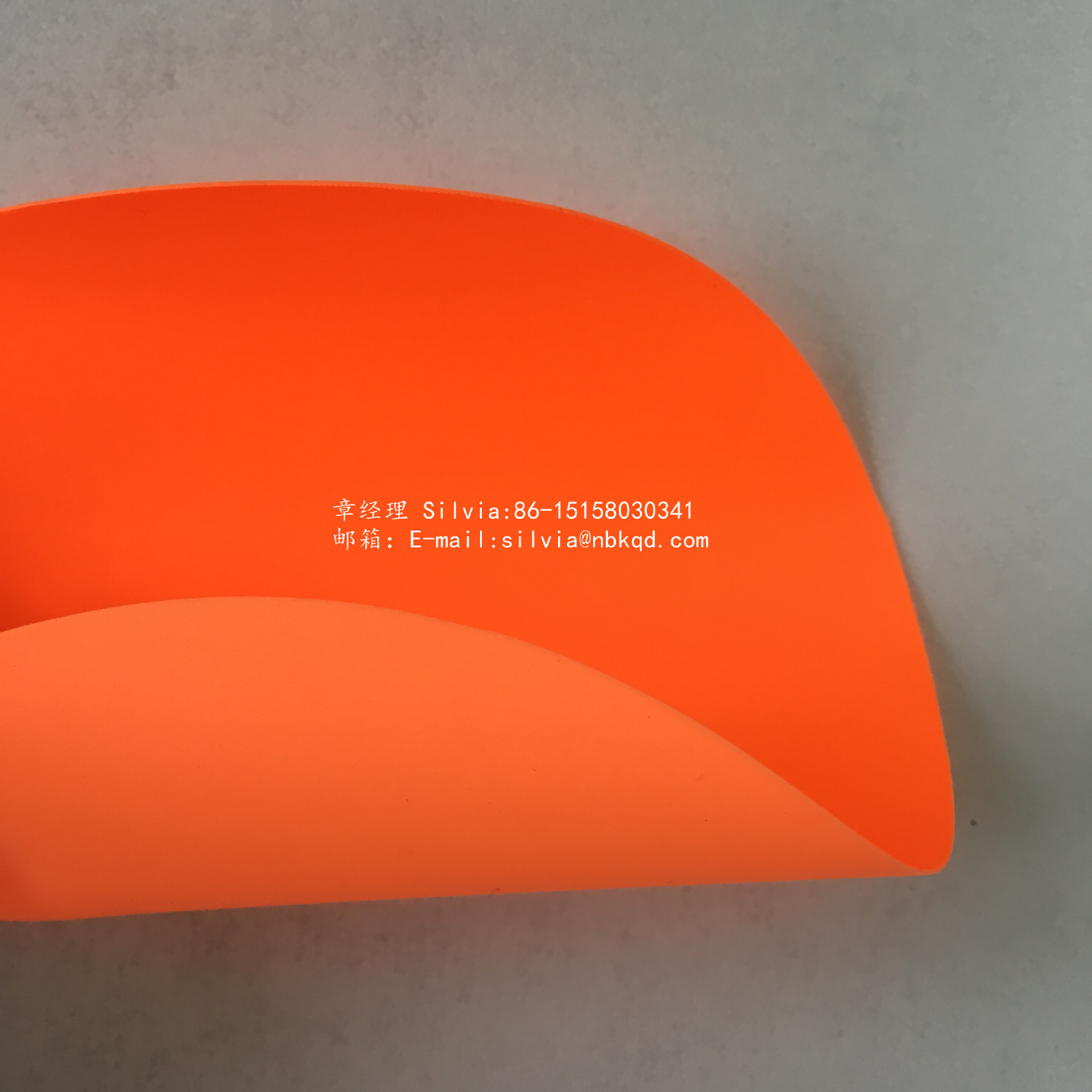 038mm可充气荧光橙色尼龙70dpvc涂层布