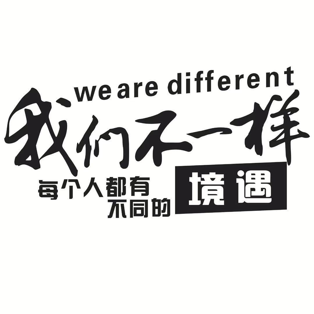 厂家定制抖音我们不一样雕刻车贴创意个性反光贴皮皮搞笑汽车车贴