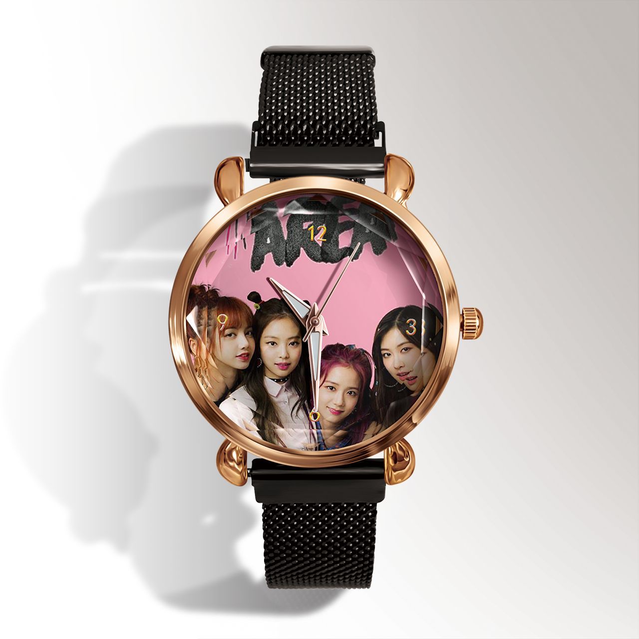 跨境blackpink真人手表韩版学生女生磁力扣时尚休闲石英腕表