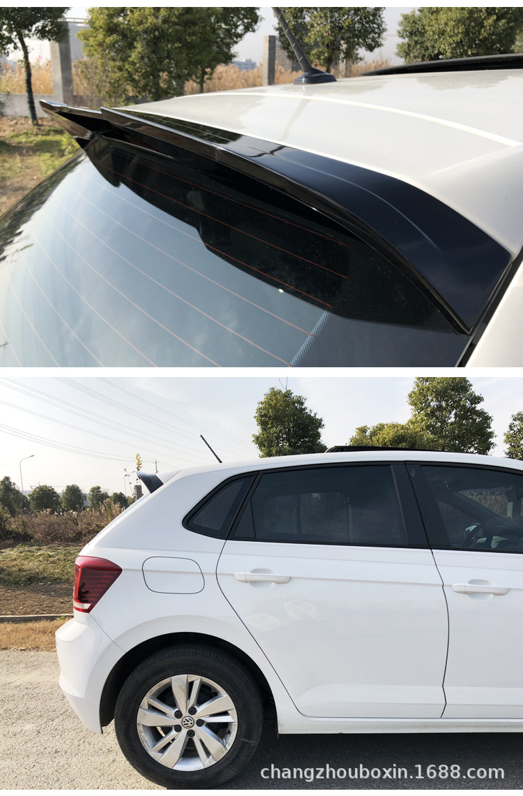 专用于19款大众新polo plus尾翼顶翼定风翼改装免打孔gti运动尾翼