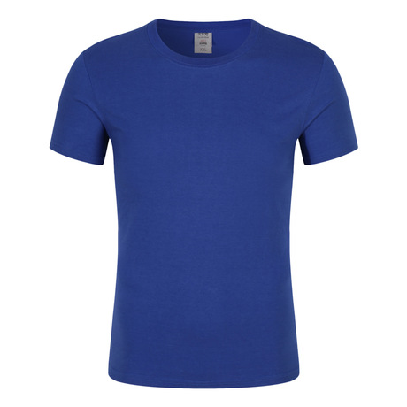 夏批发涤棉圆领男式短袖t恤cvc文化衫活动班服定制广告衫印字logo