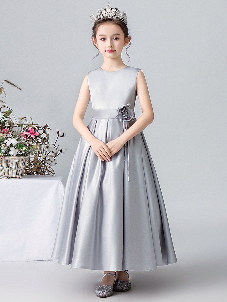 女童晚礼服大童晚宴钢琴演出服主持人小提琴演奏礼服合唱乐团长款