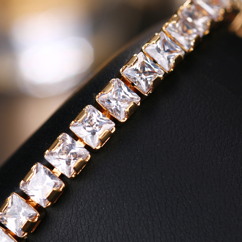 韩版爪链镶锆金手链 时尚女生精致简约韩版活动爪链人工宝石手链