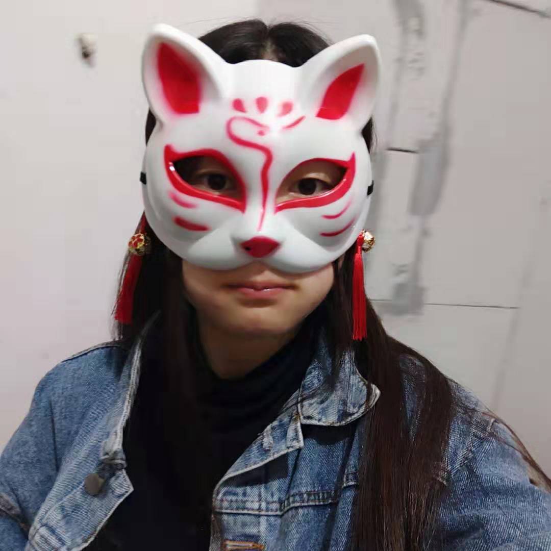 和风cos 半脸猫 全脸猫面具动漫狐狸暗部 cosplay舞会面具