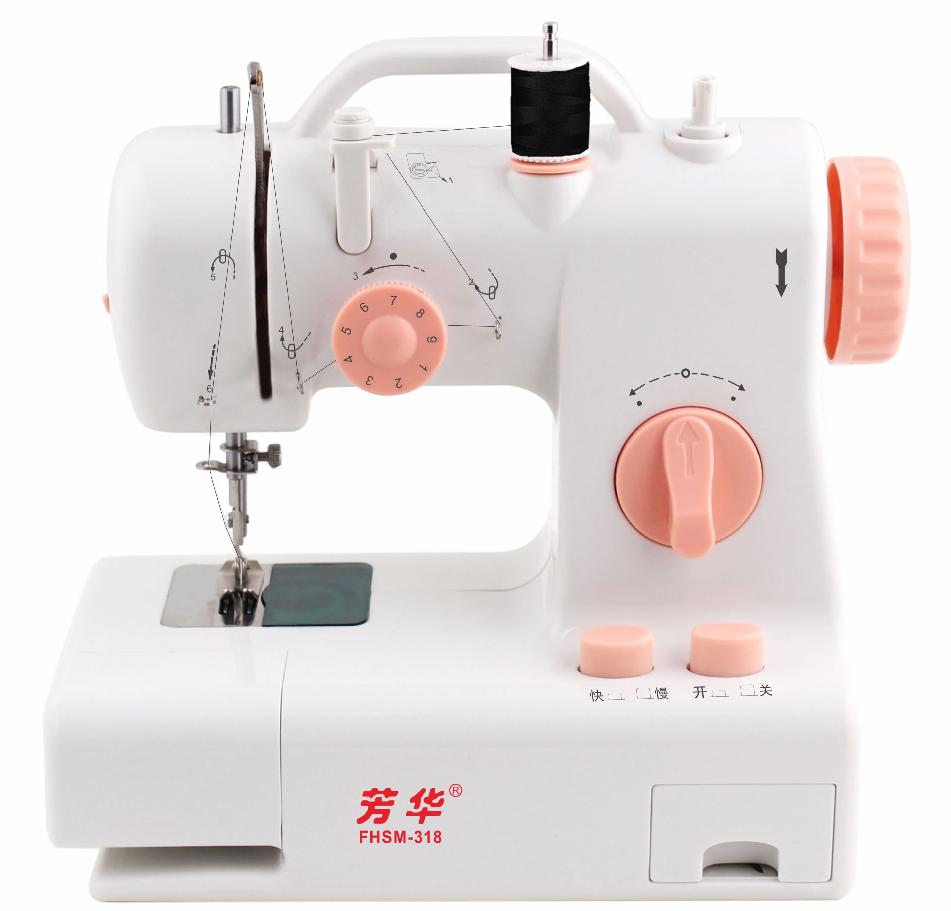 318 Cross-Border Selection Household Sewing Machine Mini Portable with Handle Sewing Machine for Thick Fabric
