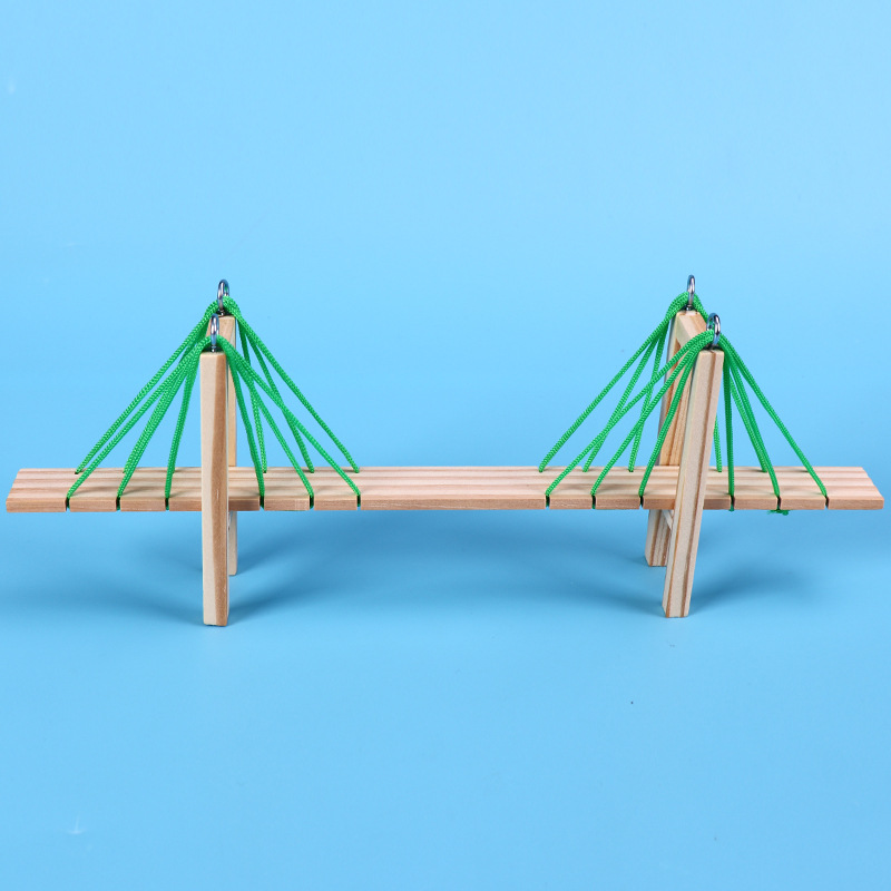 斜拉桥 科技手工小制作diy科学实验创意儿童益智木制玩具模型材料
