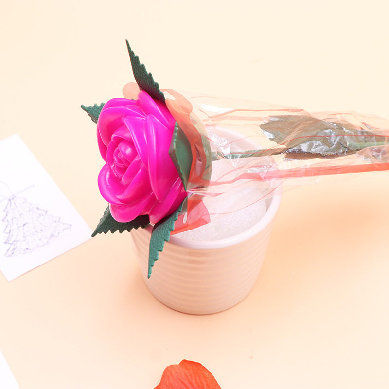 Qixi Valentine's Day Gift Roses Do Not Fade Artificial Rose Colorful Electronic Luminous Roses Wholesale