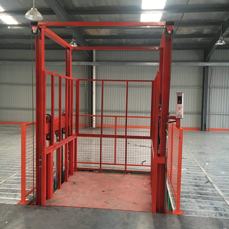 导轨式升降机 电动液压厂房仓库钢结构二层载物升降平台 举升货梯