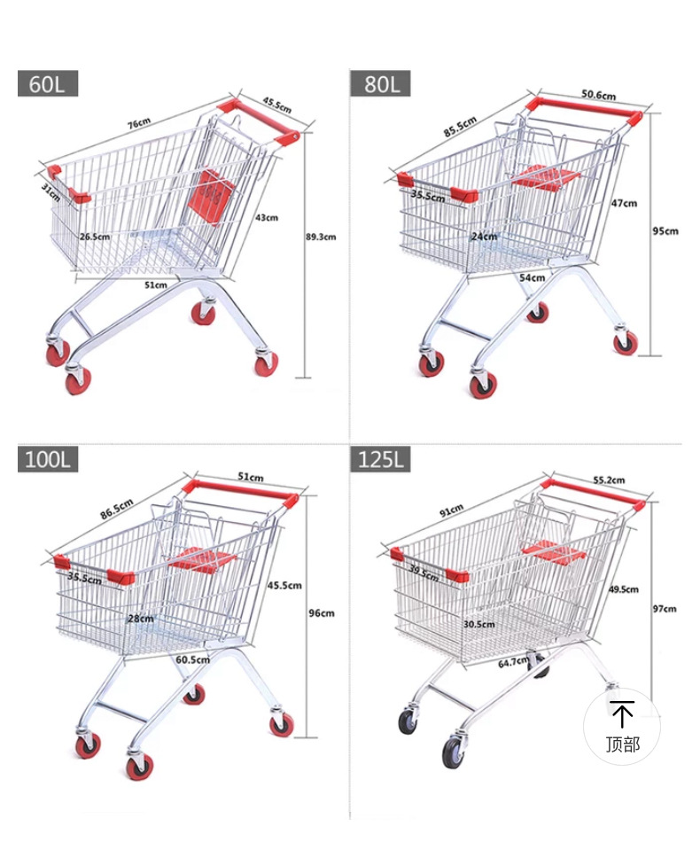 厂家直销商场超市购物车手推车购物篮推车便利店卖场推车小推车