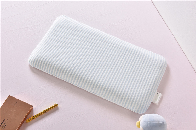 儿童清水棉枕睡眠枕头护颈枕芯即回弹软枕幼儿中枕低枕含枕套四色