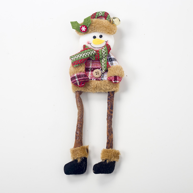 Xibao New Christmas Decoration Fabric Long Feet Christmas Deer Snowman Doll Christmas Tree Cute Accessories