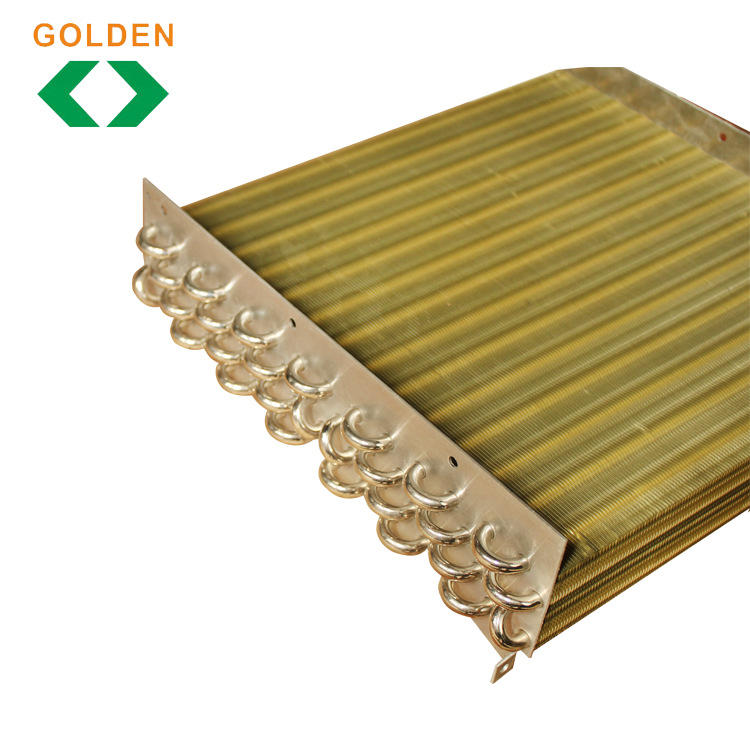 铜铝翅片式蒸发器金色铝箔冷凝器空调冰箱制冷设备散热器工厂直销