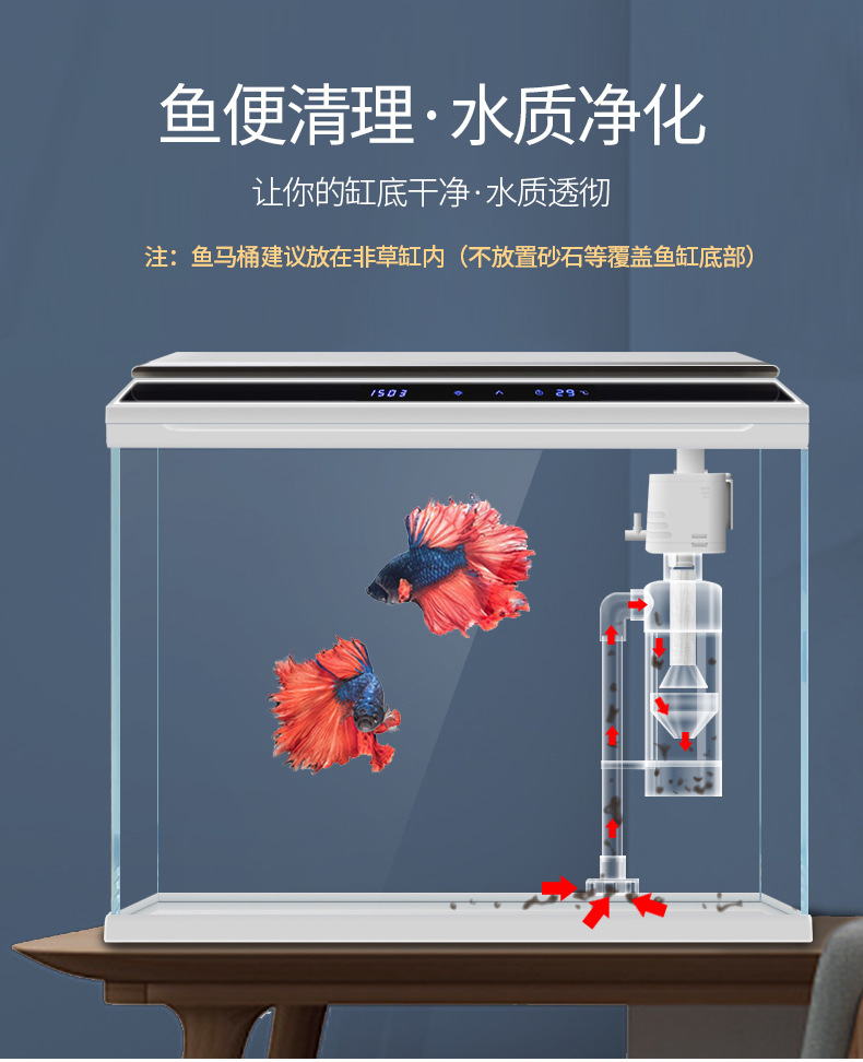 智洋鱼马桶 过滤粪 清洁鱼缸 观赏鱼水族鱼便收集分离器