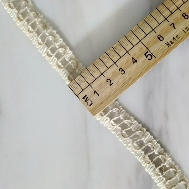 5厘米编织棉麻花边 1.5cm亚麻绳织带花边