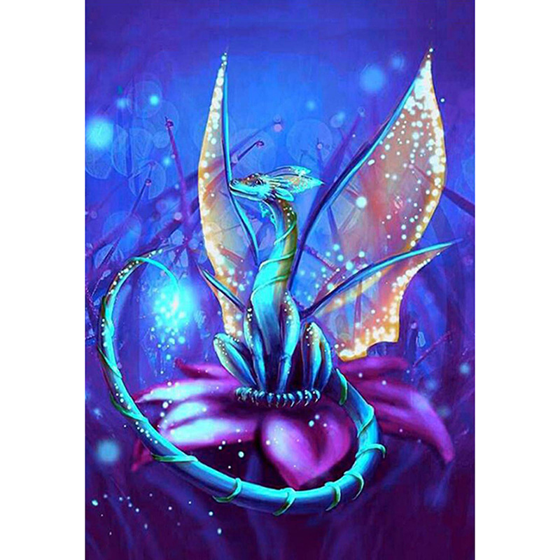 跨境diy新款小翼龙5d钻石画客厅爆款 卧室十字绣砖石贴钻画批发