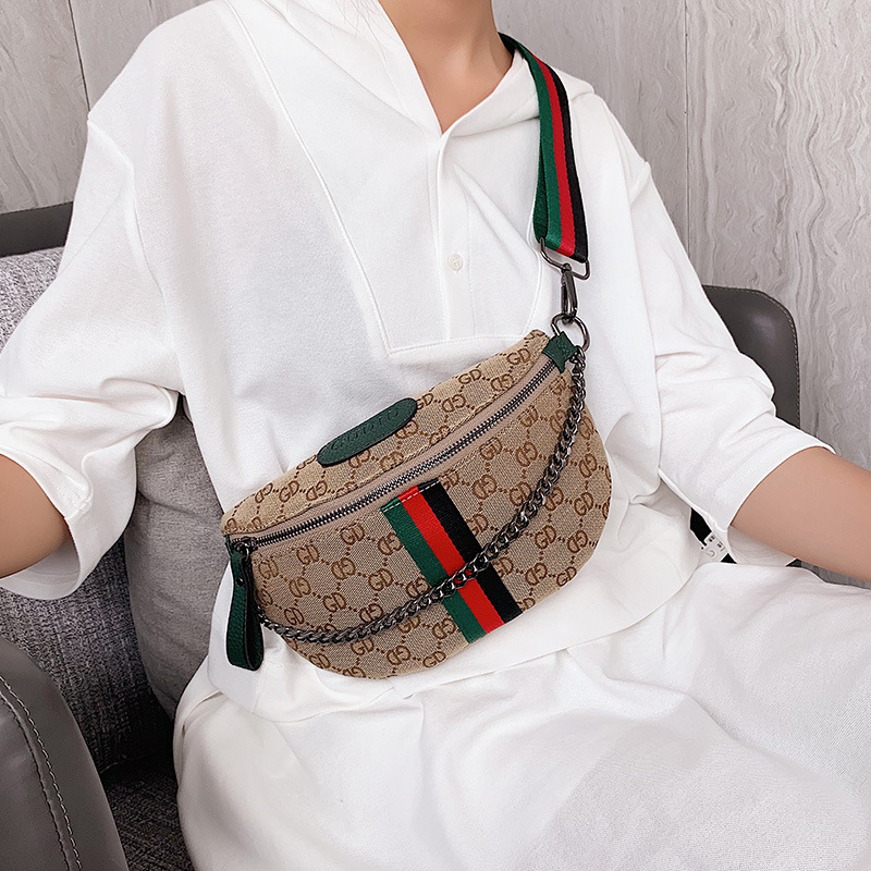 欧美2019新款胸包女斜挎包包单肩运动尼龙背包腰包百搭女士胸前包