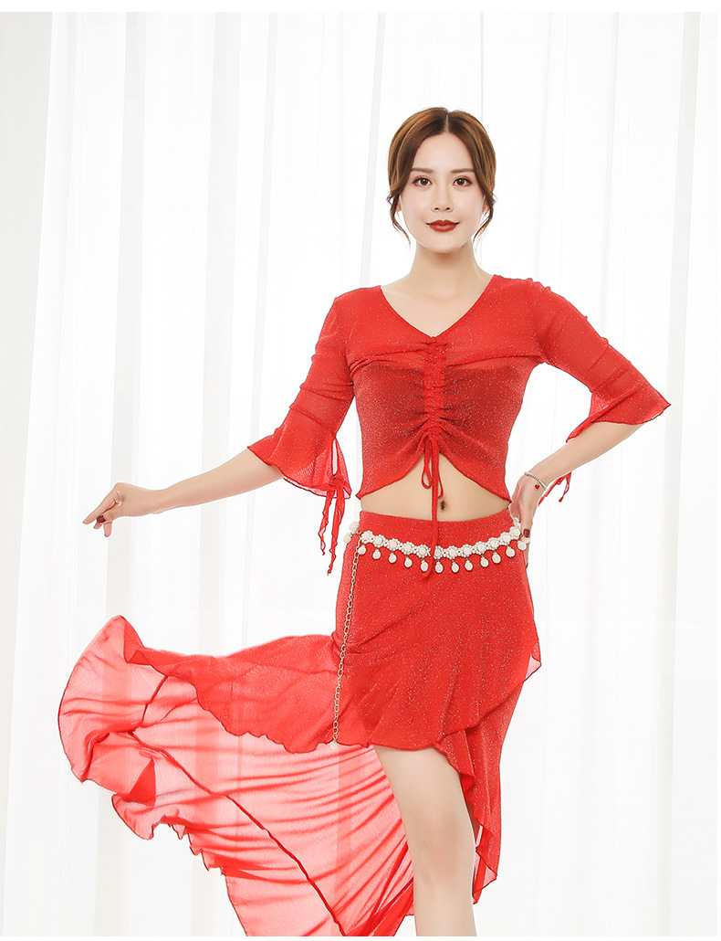 印度舞蹈肚皮舞练功服2020新款秋冬季服装女成人初学者演出服套装